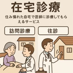在宅診療とは住み慣れた自宅で診療を行うサービスになります。今回は訪問診療と往診の違いについてお話しします。